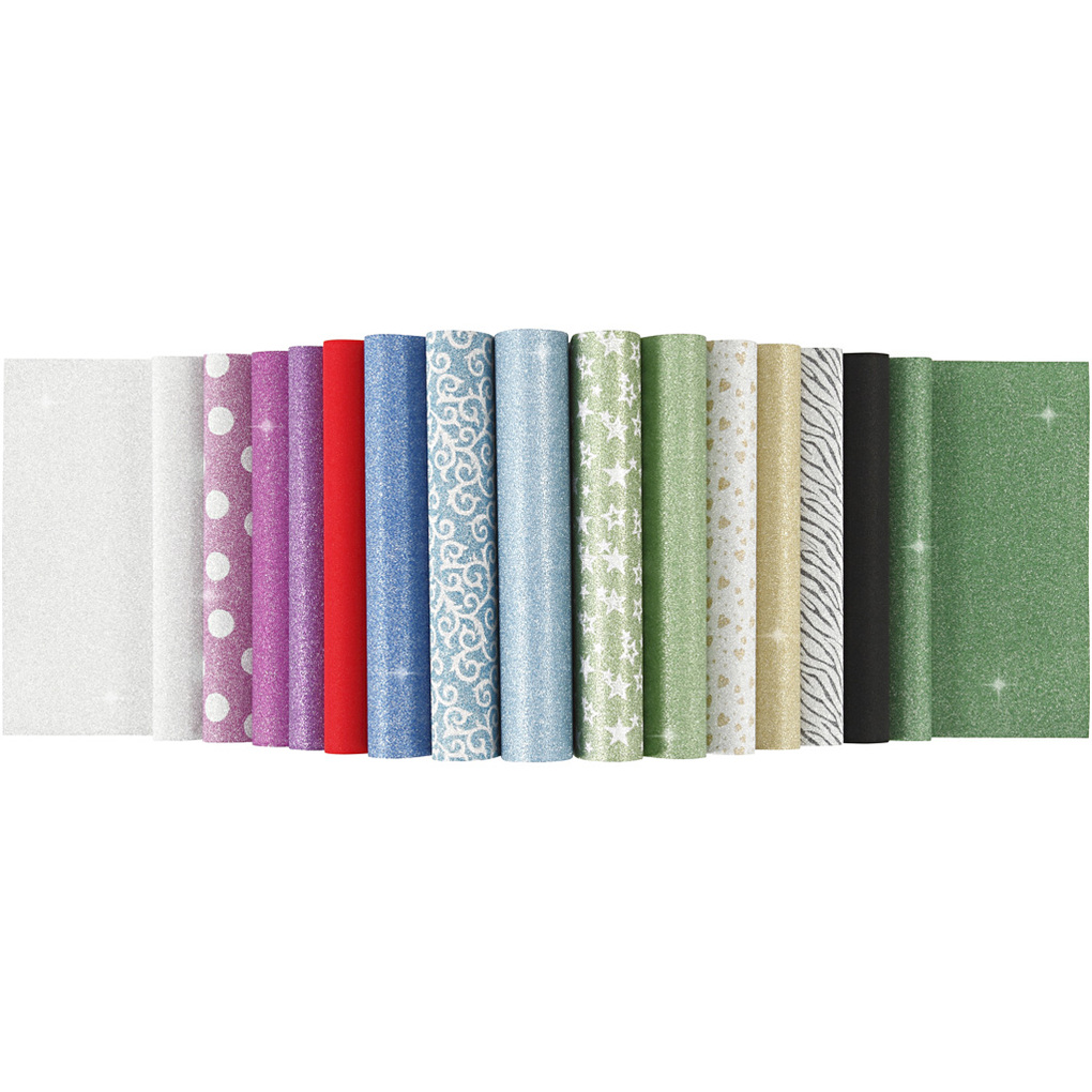 Creativ Company Papierblätter mit Glitter A4 Blatt 210x297 mm 150 g 30 Blatt