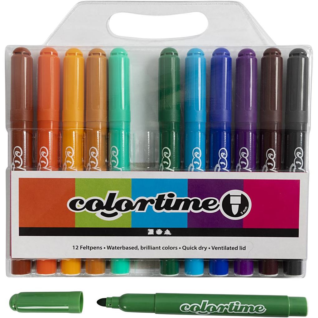 Creativ Company Colortime Marker Strichstärke 5 mm Zusätzliche Farben 12 Stk