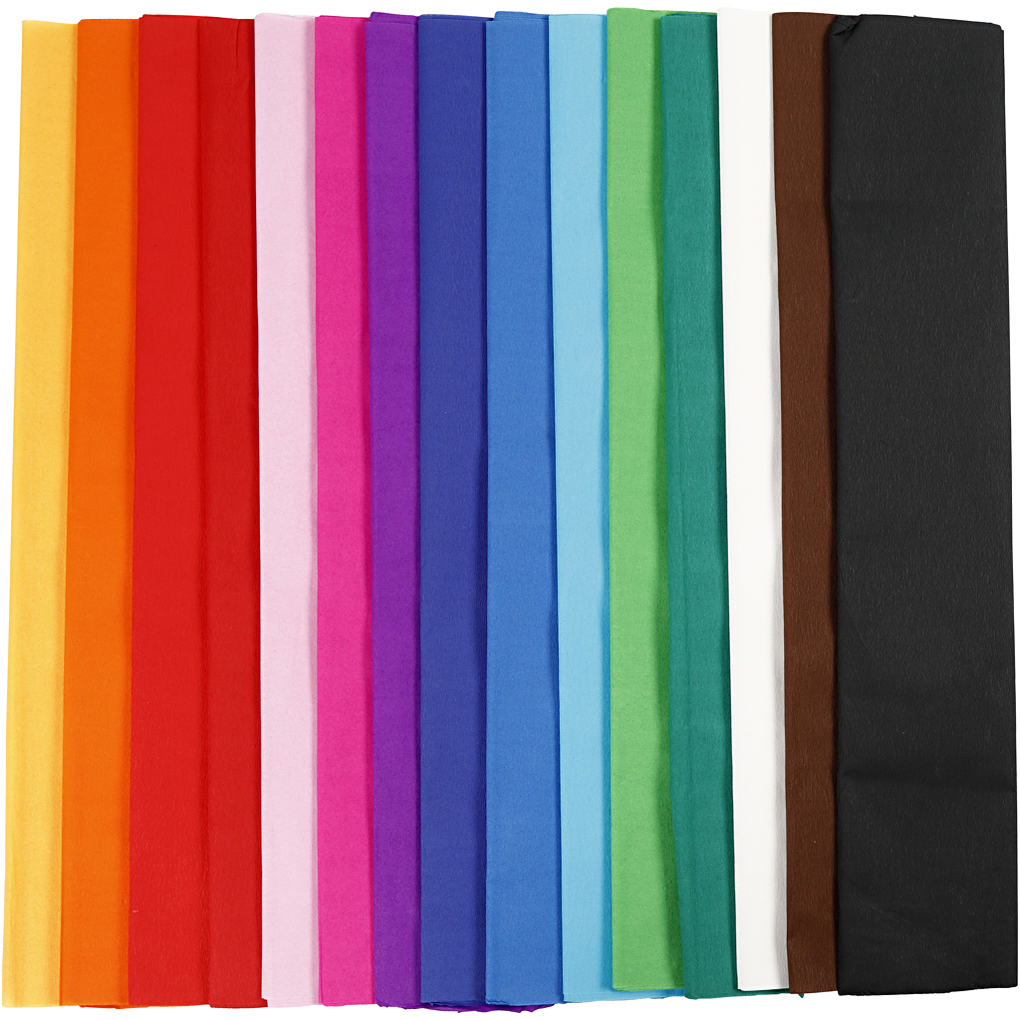 Creativ Company Krepppapier L 25 M B 50 cm 22 g sortierte Farben 15 Lage