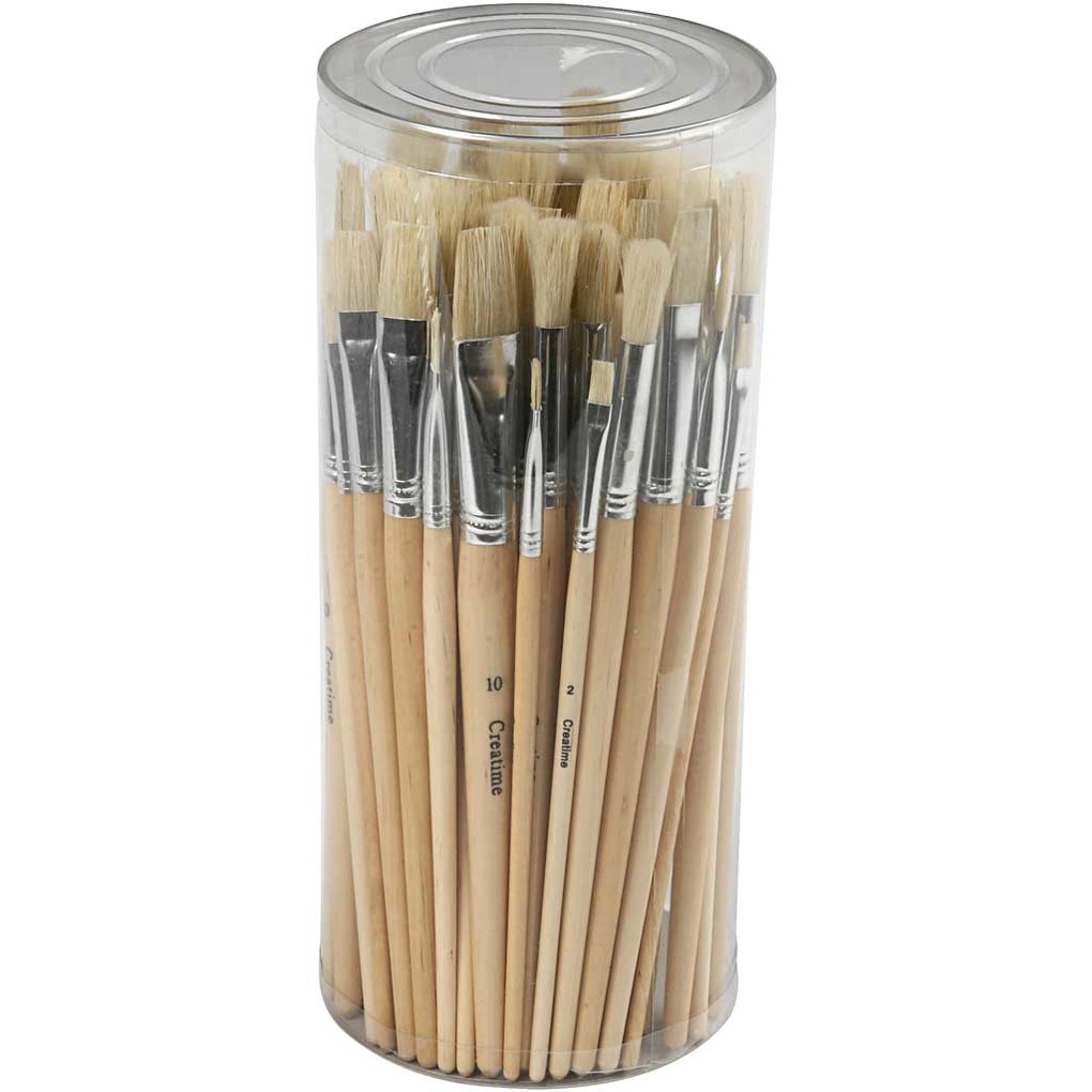 Creativ Company Nature Line Pinsel Nr. 1+2+3+4+5+6+7+8+9+10 L 195-23 cm B 4-17 mm Flachrund 80 Stk
