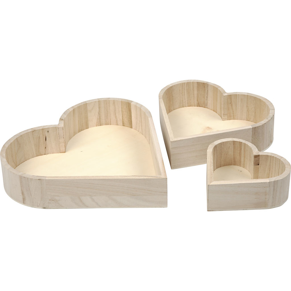Creativ Company Schalen in Herzform H 13-25 cm T 5-52 cm 3 Stk