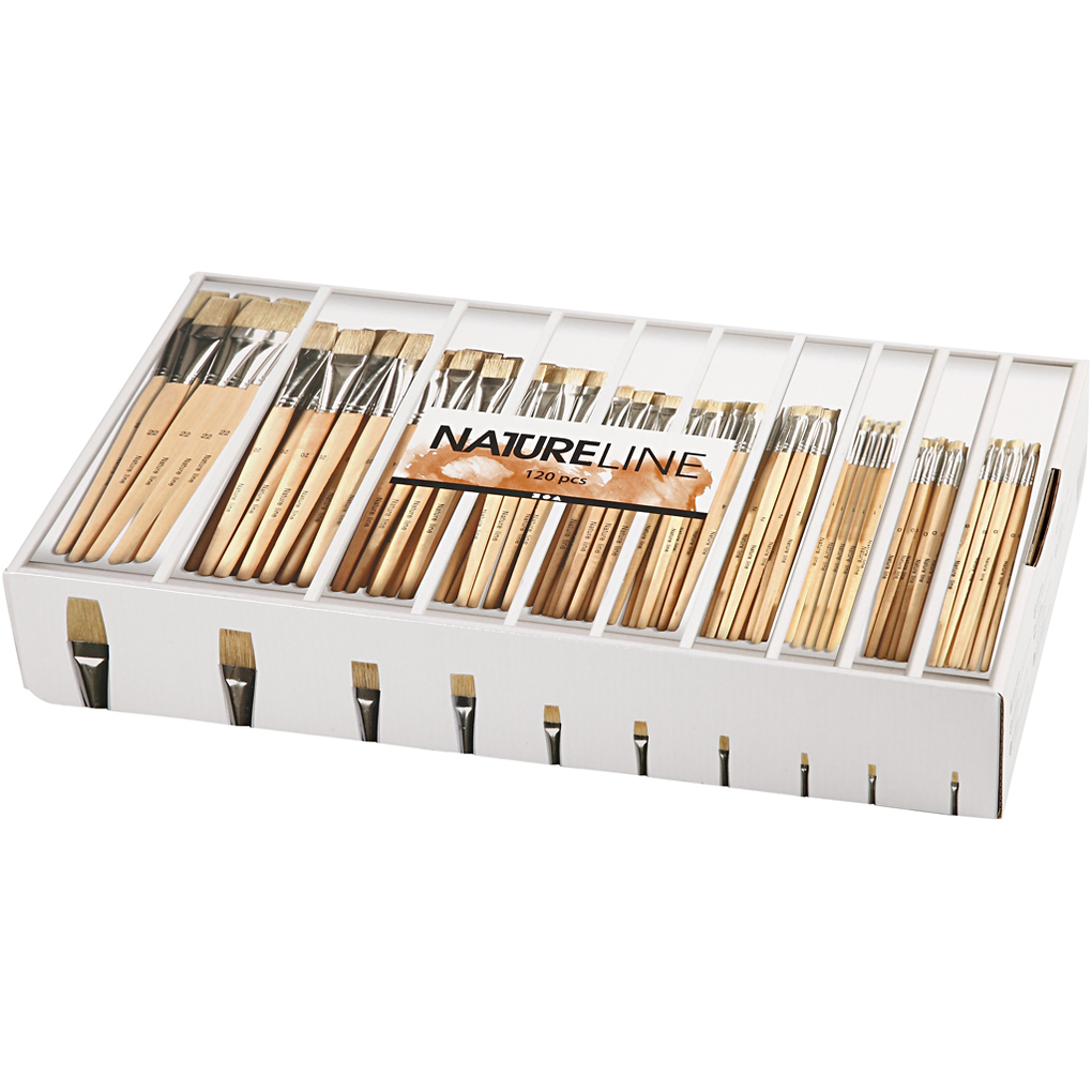 Creativ Company Nature Line Pinsel Nr. 00+0+1+2+4+8+12+14+20+22 L 175-205 cm B 3-22 mm Flach 10x12 Stk