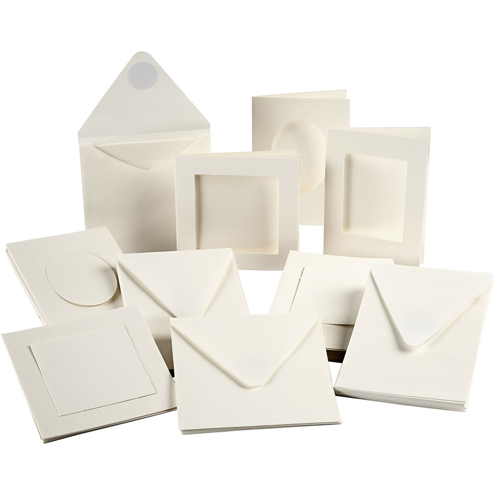 Creativ Company Passepartout-Karten Kartengröße 105x15 + 125x125 cm Inhalt kann variieren Naturweiß 50er Set