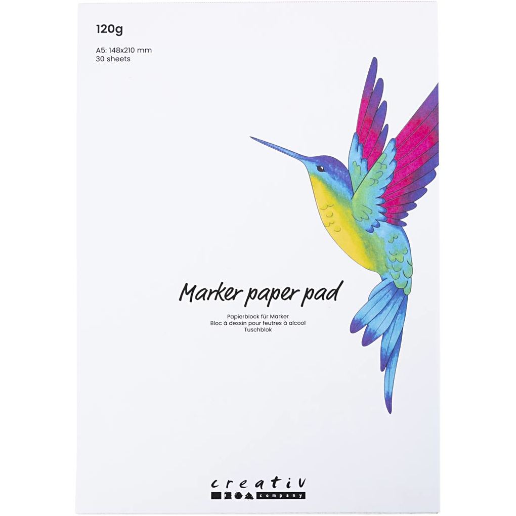 Creativ Company Markerpapier Block A5 Blatt 148x210 mm 120 g Weiß 30 Blatt
