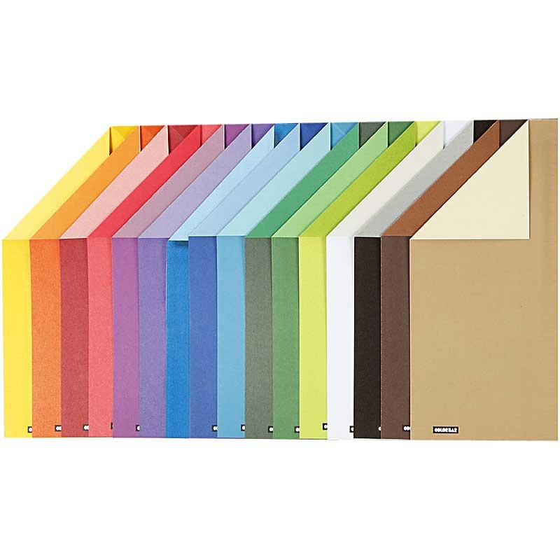 Creativ Company Color Bar-Karton A4 Blatt 210x297 mm 250 g 16 Blatt sortiert
