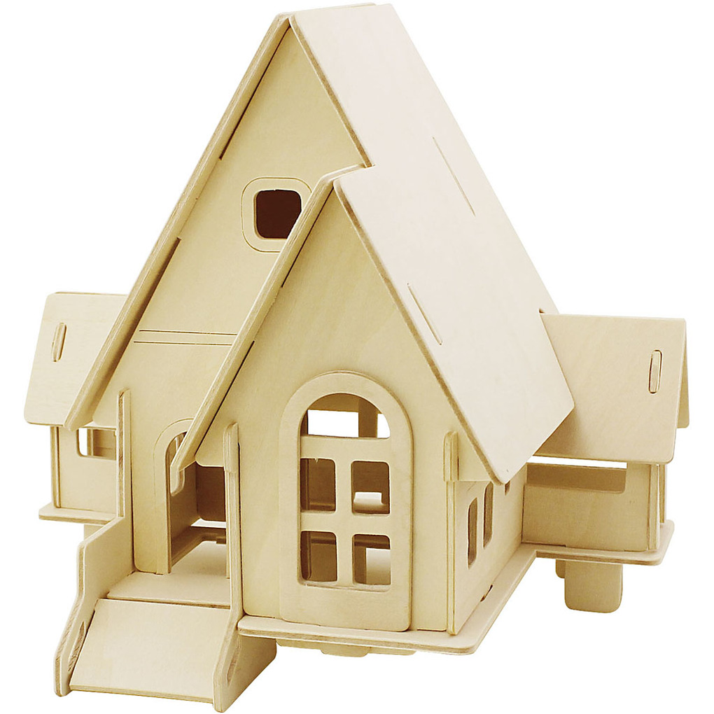 Creativ Company 3D-Figuren zum Zusammensetzen Haus mit Garage und Auffahrt Größe 225x175x205 1 Stk