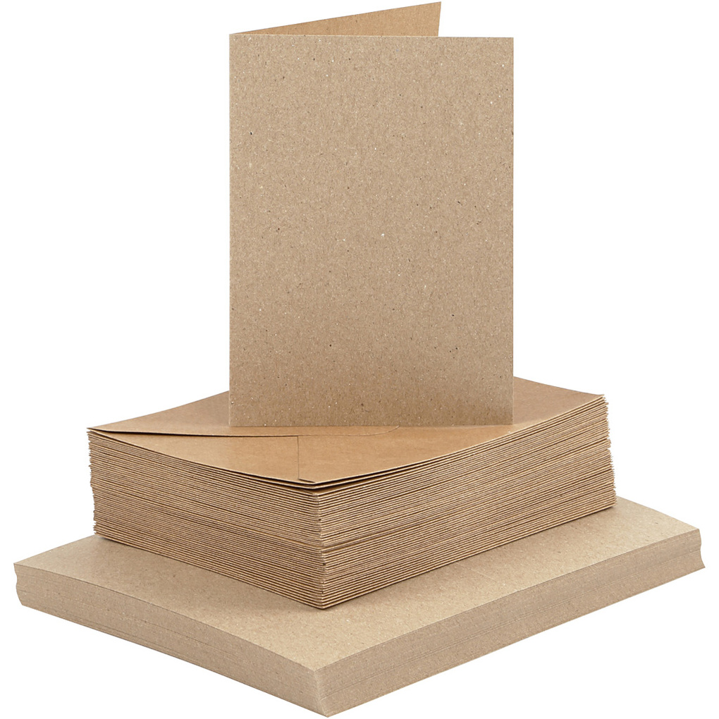 Creativ Company Karten & Kuverts Kartengröße 105x15 cm Umschlaggröße 115x165 cm 120+240 g Natur 50er Set