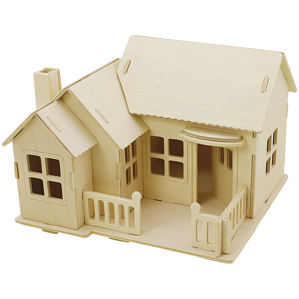 Creativ Company 3D-Figuren zum Zusammensetzen Haus mit Terrasse Größe 19x175x15 1 Stk