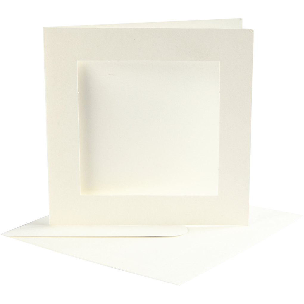 Creativ Company Passepartout-Karten mit Kuvert Kartengröße 125x125 cm Umschlaggröße 135x135 cm Naturweiß 10er Set