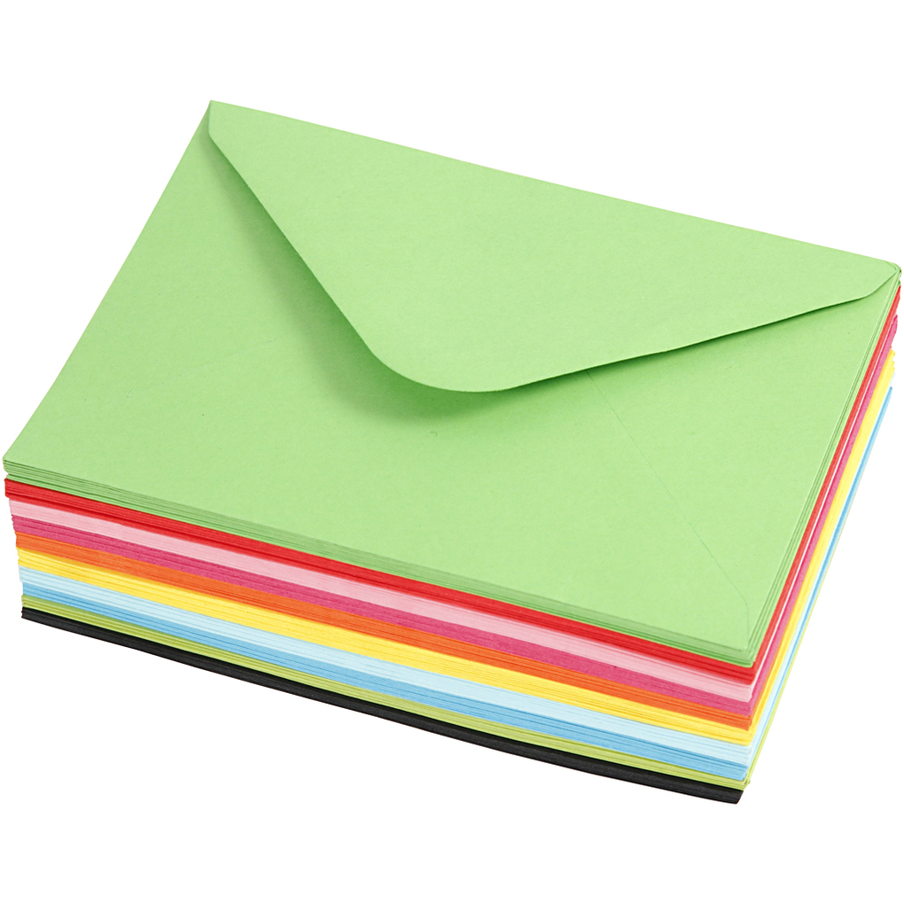 Creativ Company Farbige Briefumschläge Umschlaggröße 115x16 cm 80 g sortiert 10x10 Stk
