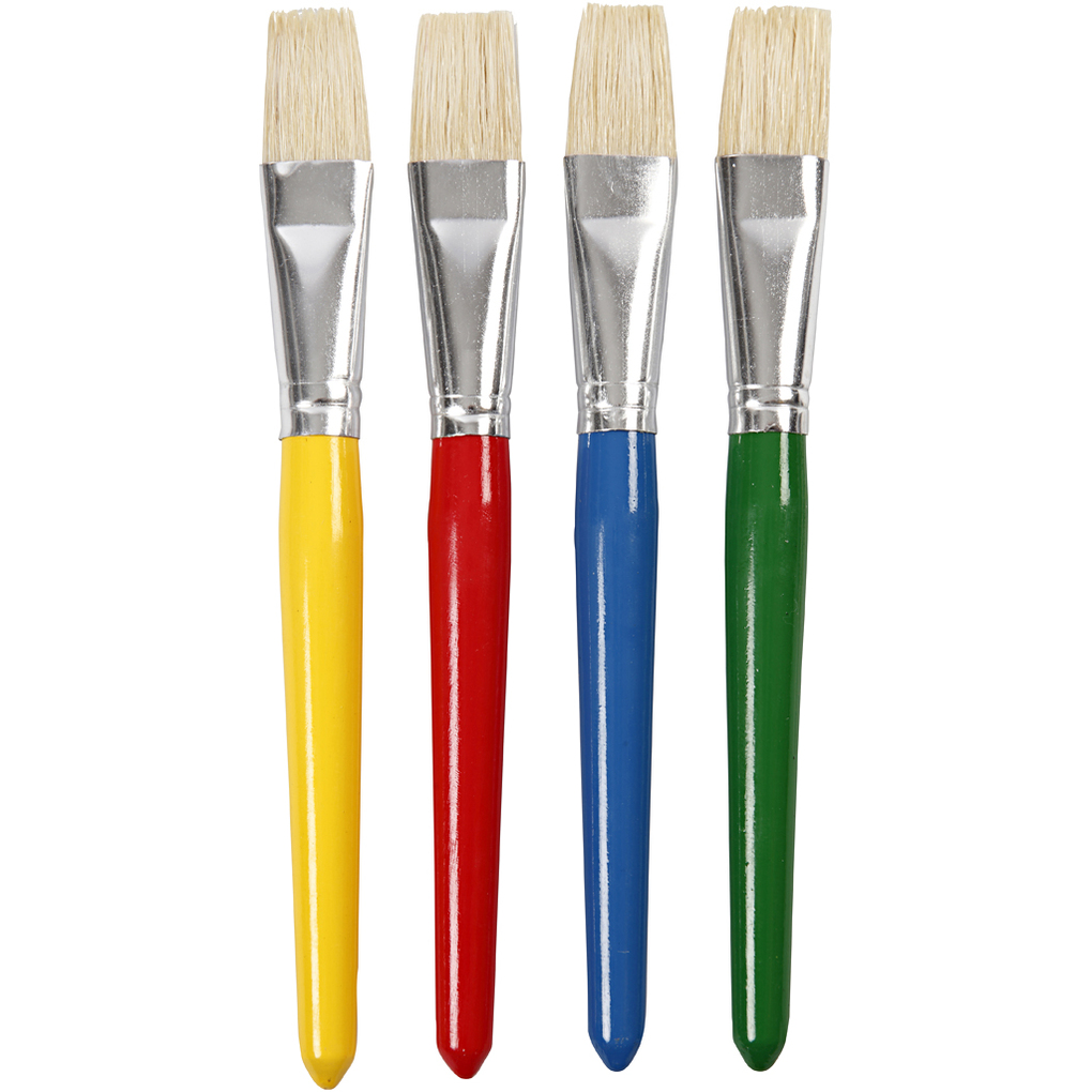 Creativ Company Kinderpinsel L 19 cm B 20 mm Flach 4 Stk 4 Stk