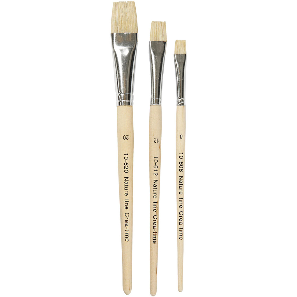 Creativ Company Nature Line Pinsel Nr. 8+12+20 L 185-205 cm B 10-20 mm Flach 3 Stk