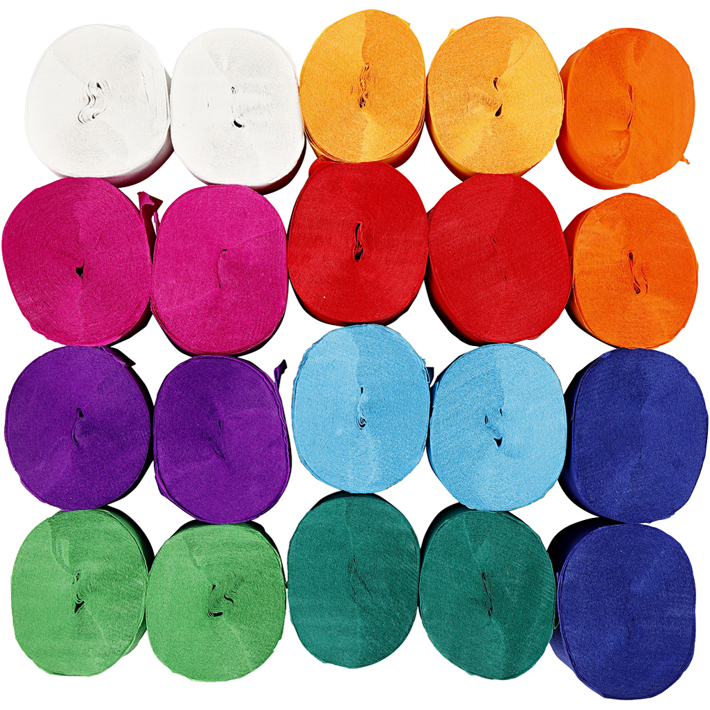 Creativ Company Krepppapier-Rollen L 20 M B 5 cm 22 g sortierte Farben 20 Rolle