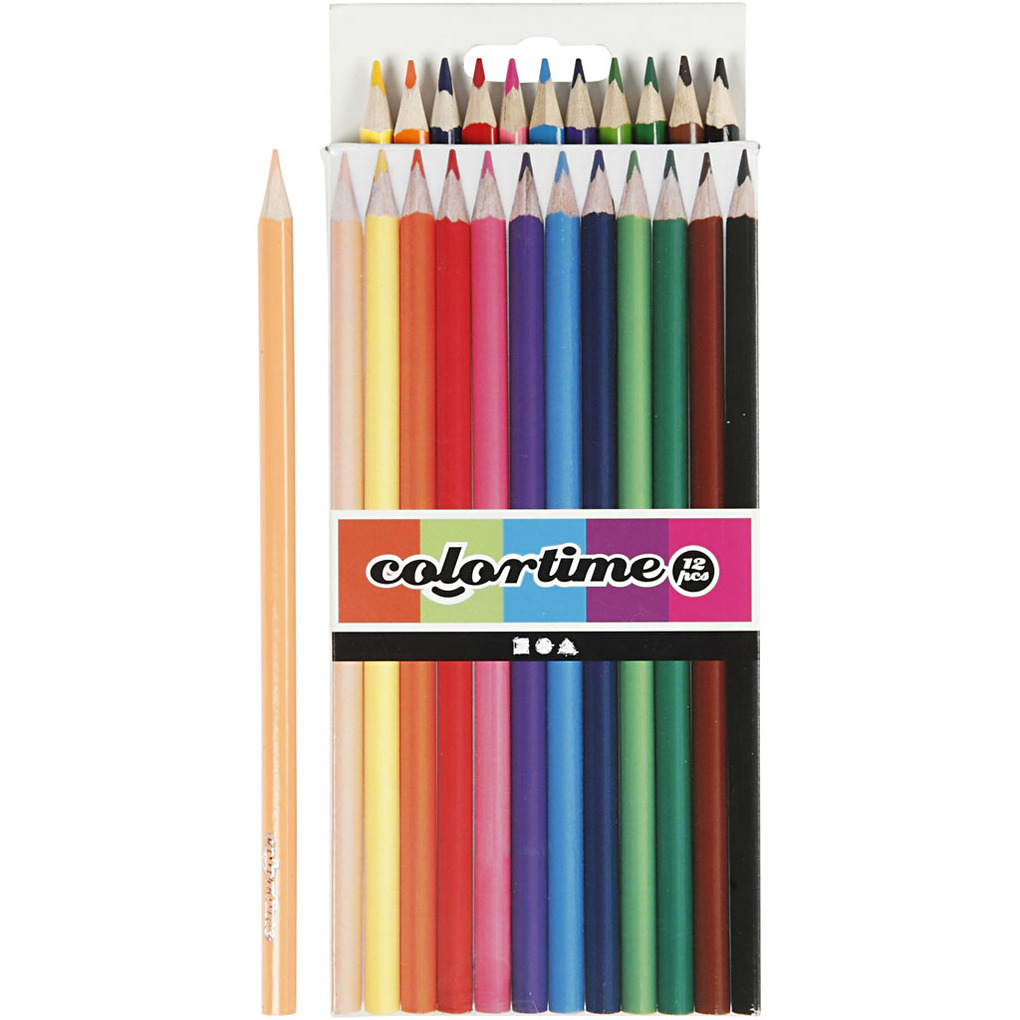 Creativ Company Colortime Buntstifte L 1745 cm Mine 3 mm sortierte Farben 12 Stk