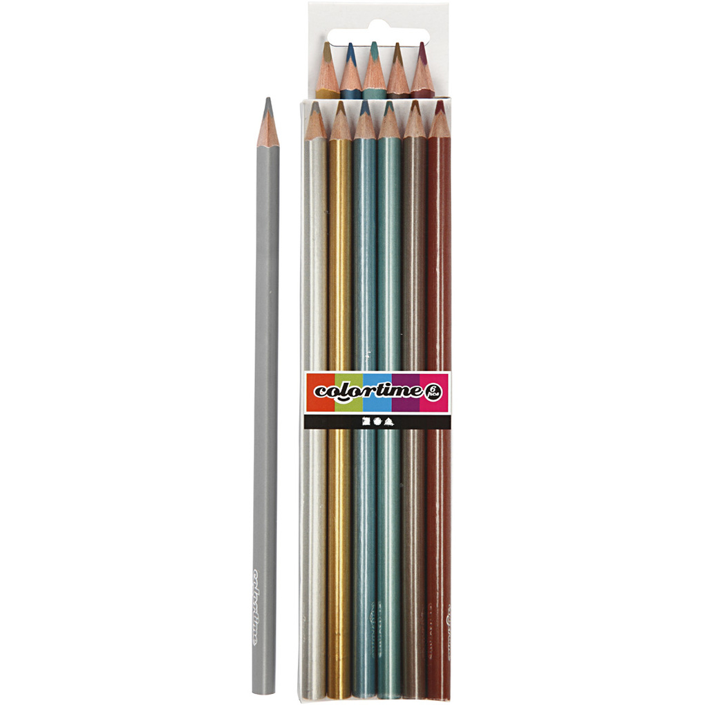 Creativ Company Colortime Buntstifte L 1745 cm Mine 3 mm Metallic-Farben 6 Stk
