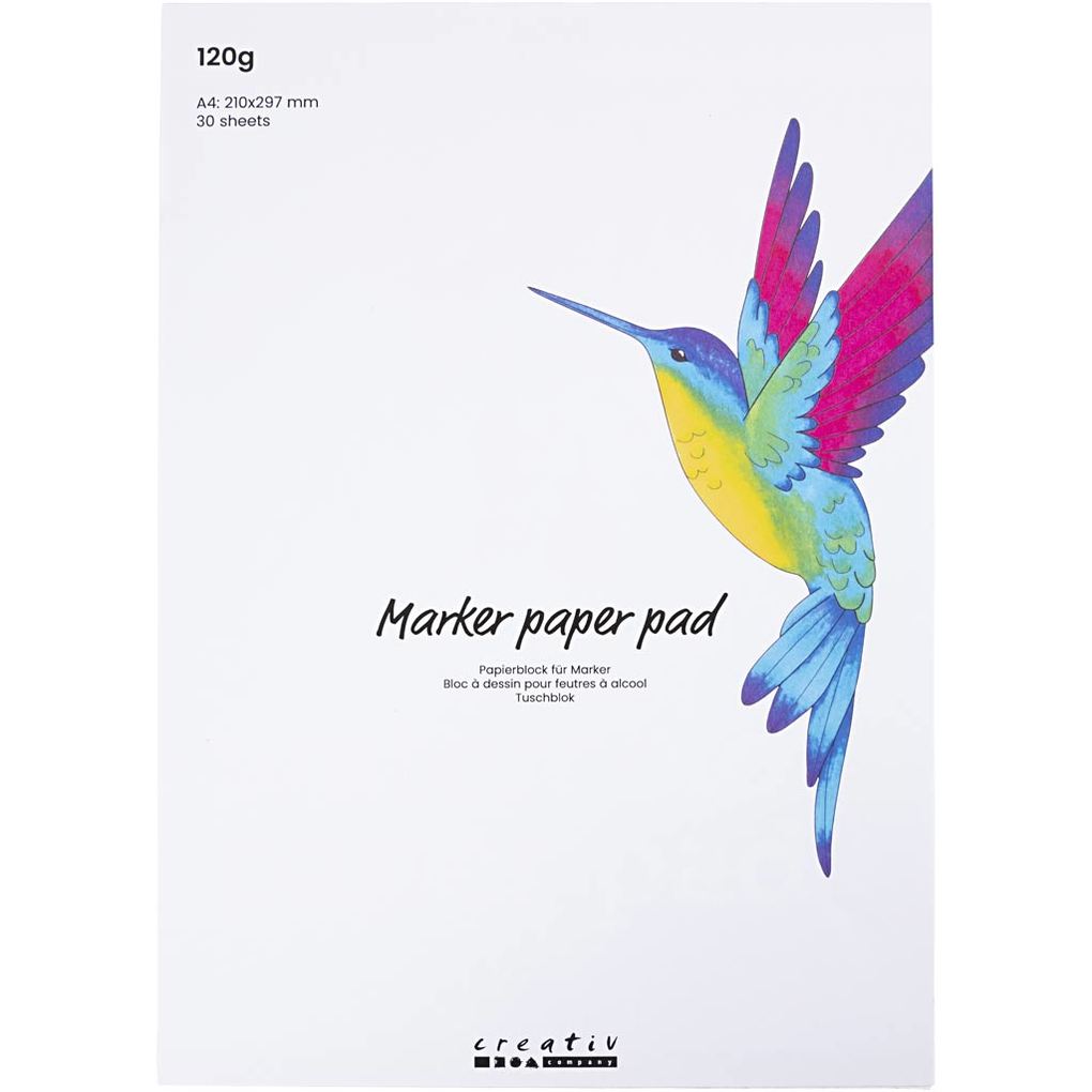 Creativ Company Markerpapier Block A4 Blatt 210x297 mm 120 g Weiß 30 Blatt