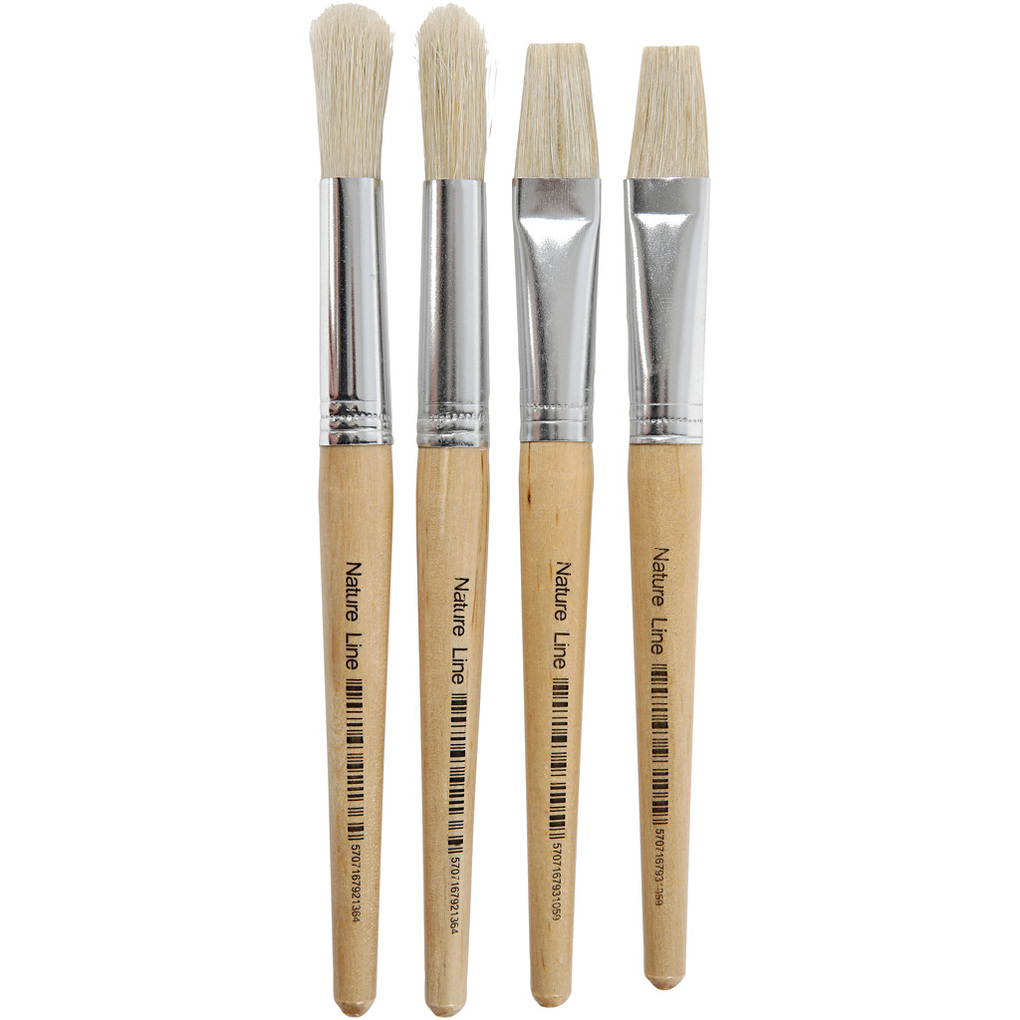 Creativ Company Pinsel für Kinder Nr. 15 L 185+195 cm B 11+17 mm Flachrund 4 Stk