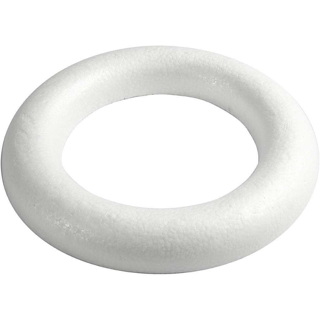 Creativ Company Styroporring flach Größe 35 cm Dicke 46 mm Weiß 1 Stk