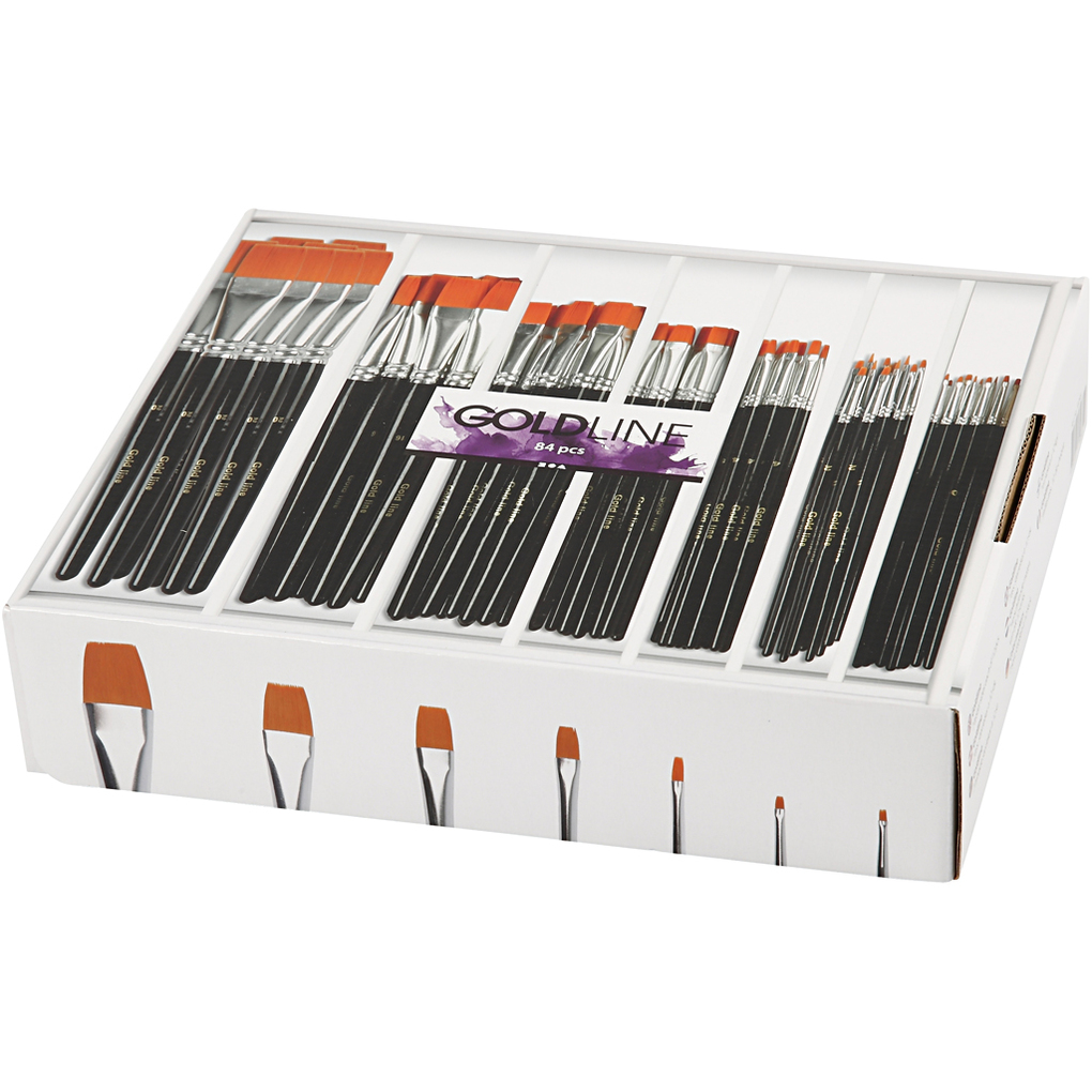 Creativ Company Gold Line Pinsel Nr. 0+2+4+8+12+16+20 L 165-20 cm B 1-7 mm Flach 7x12 Stk