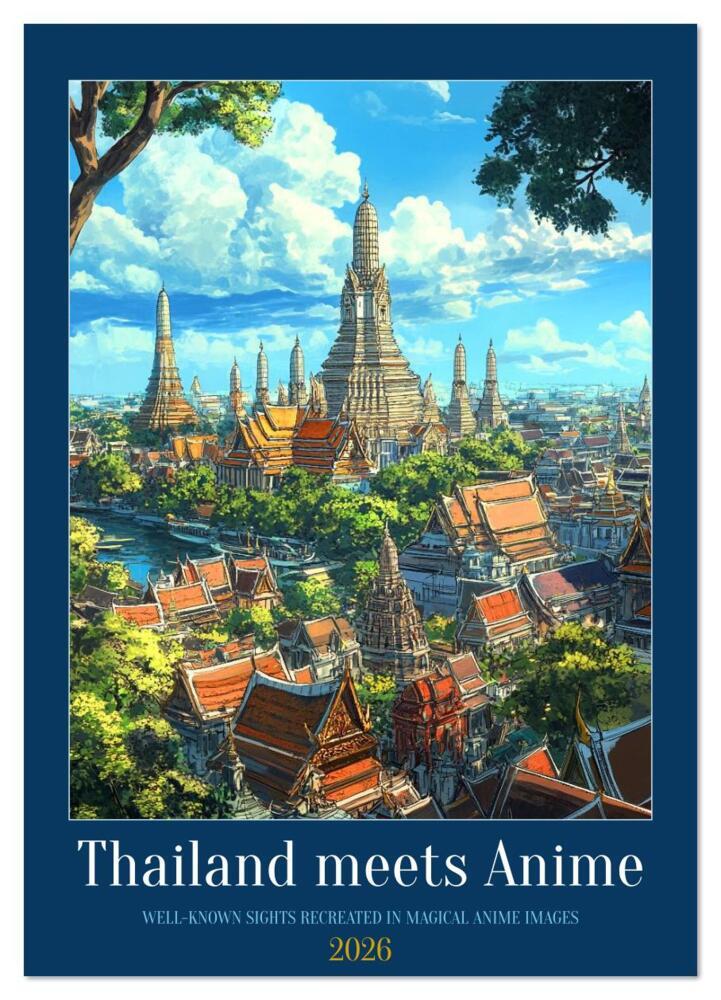 Thailand meets Anime (Wall Calendar 2026 DIN A4 portrait) CALVENDO 12 Month Wall Calendar