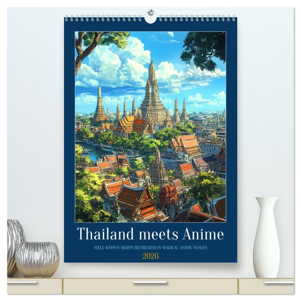Thailand meets Anime (High Quality Premium Wall Calendar 2026 DIN A2 portrait)CALVENDO 12 Month Wall Calendar