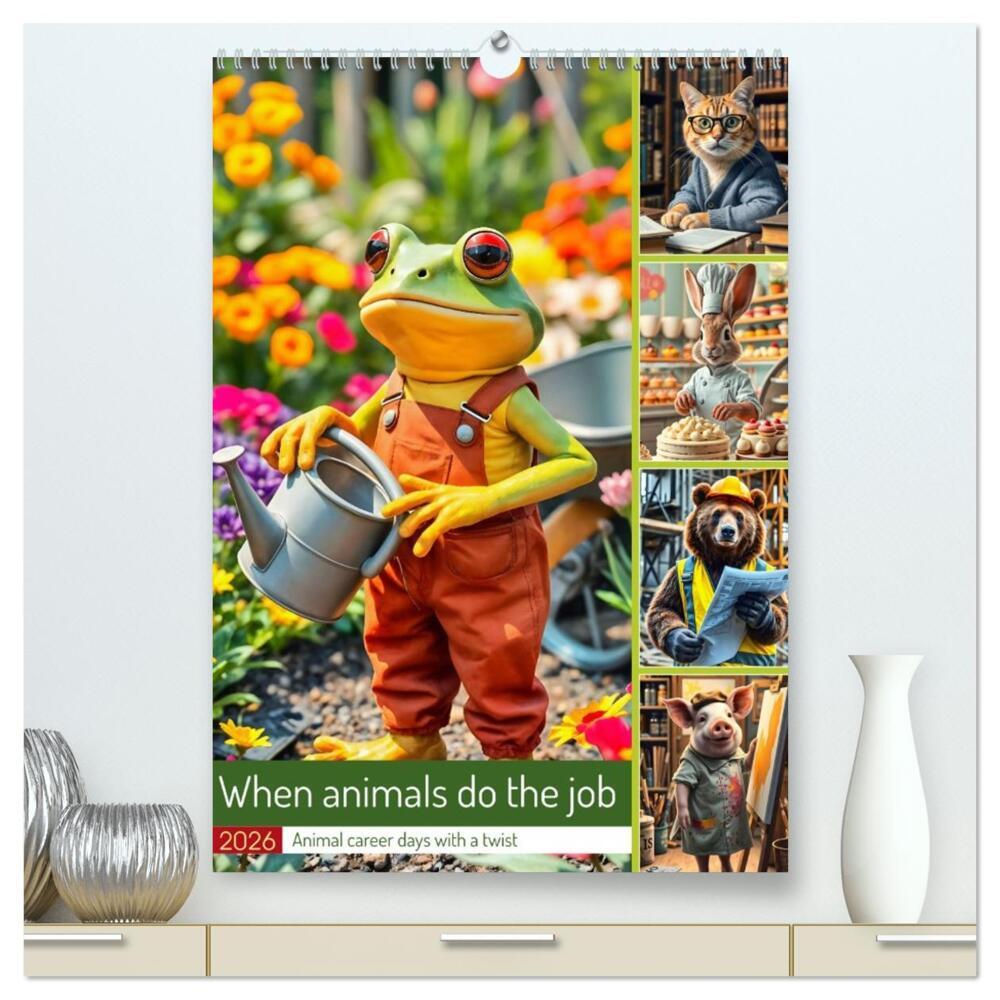 When animals do the job - Animal career days with a twist (High Quality Premium Wall Calendar 2026 DIN A2 portrait)CALVENDO 12 Month Wall Calendar