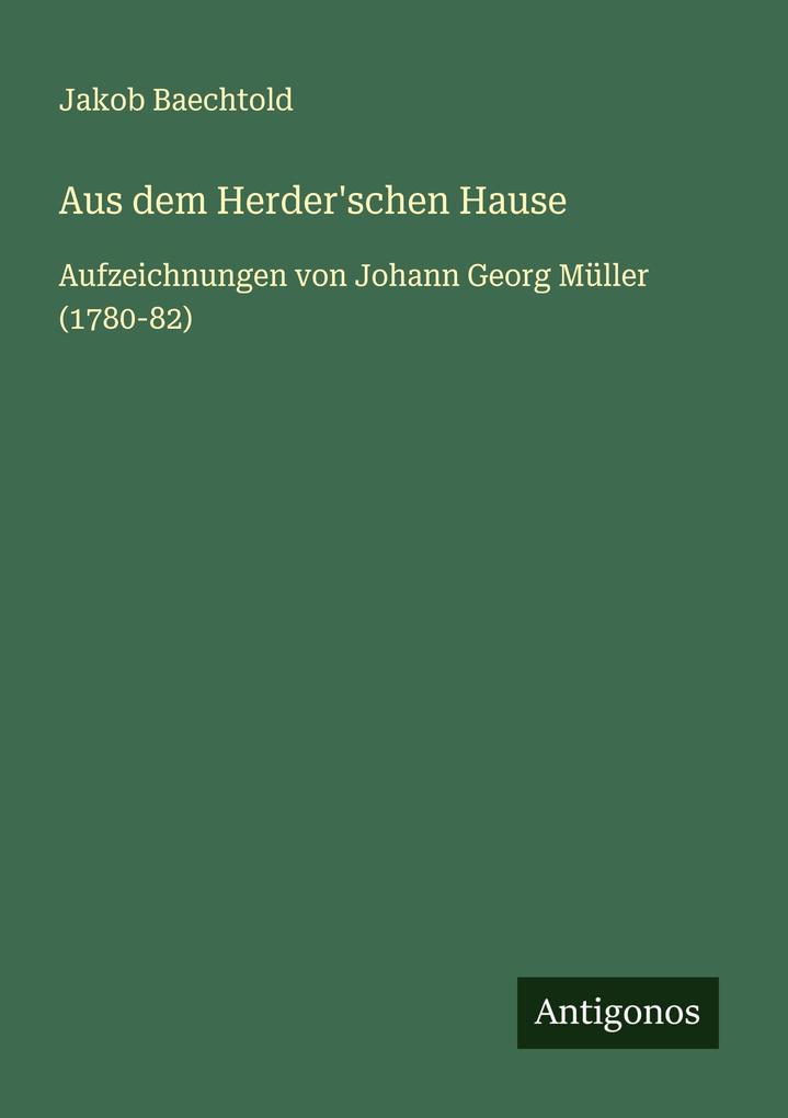 Aus dem Herder'schen Hause