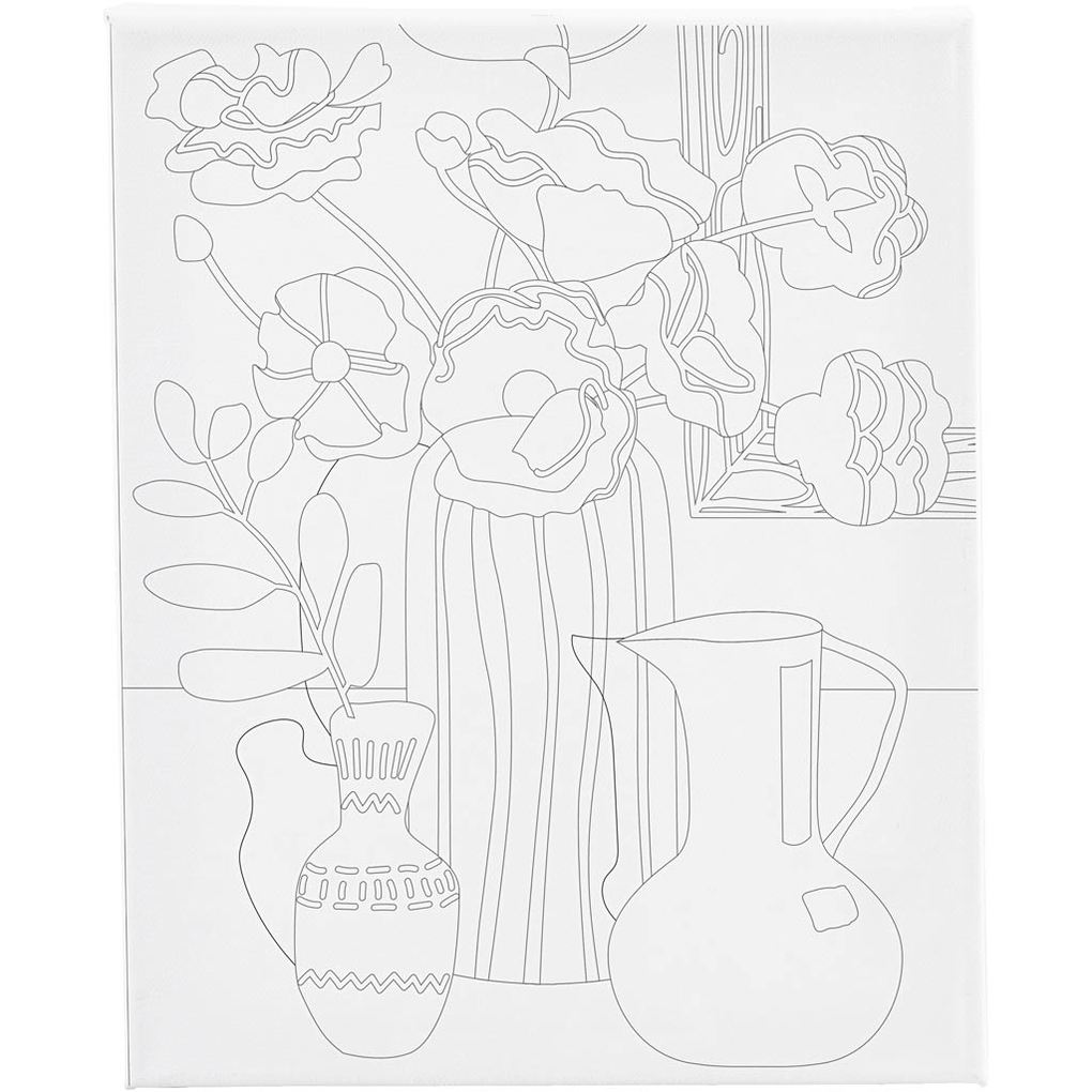 Creativ Company Mal-Leinwand mit Aufdruck Blumenstillleben T 16 cm Größe 24x30 cm 360 g 1 Stk