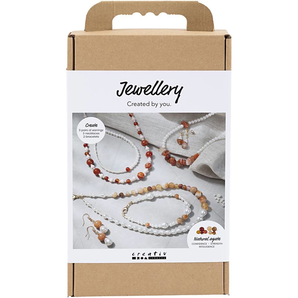 Creativ Company Kreativ Set Schmuck Beige Orange gebrannt Perlmuttweiß