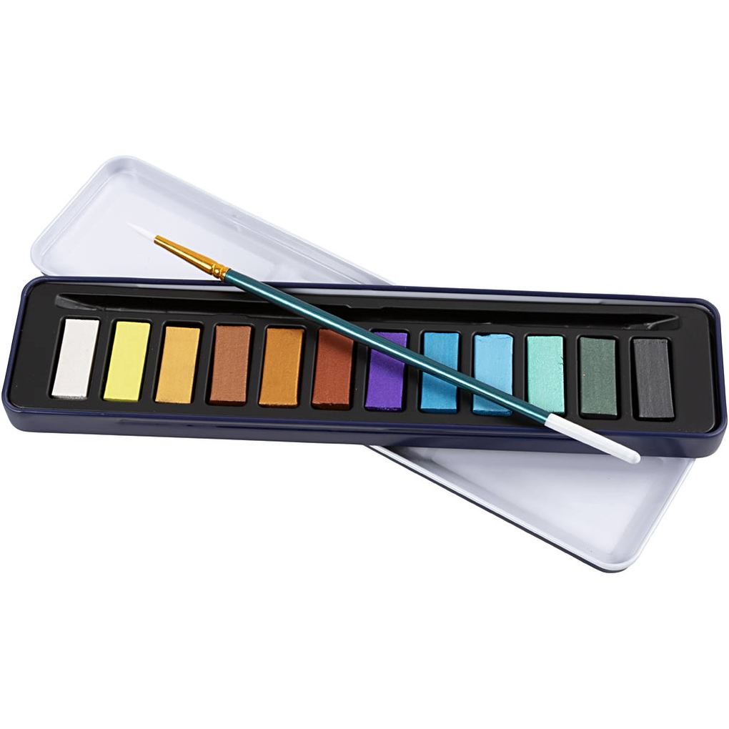 Creativ Company Wasserfarben-Set Metallic-Farben 12 Farbe