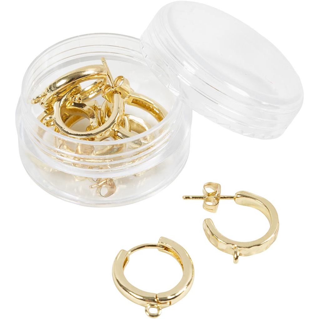 Creativ Company Creolen-Ohrringe D 15 mm Dicke 3 mm vergoldet 2x2 Paar