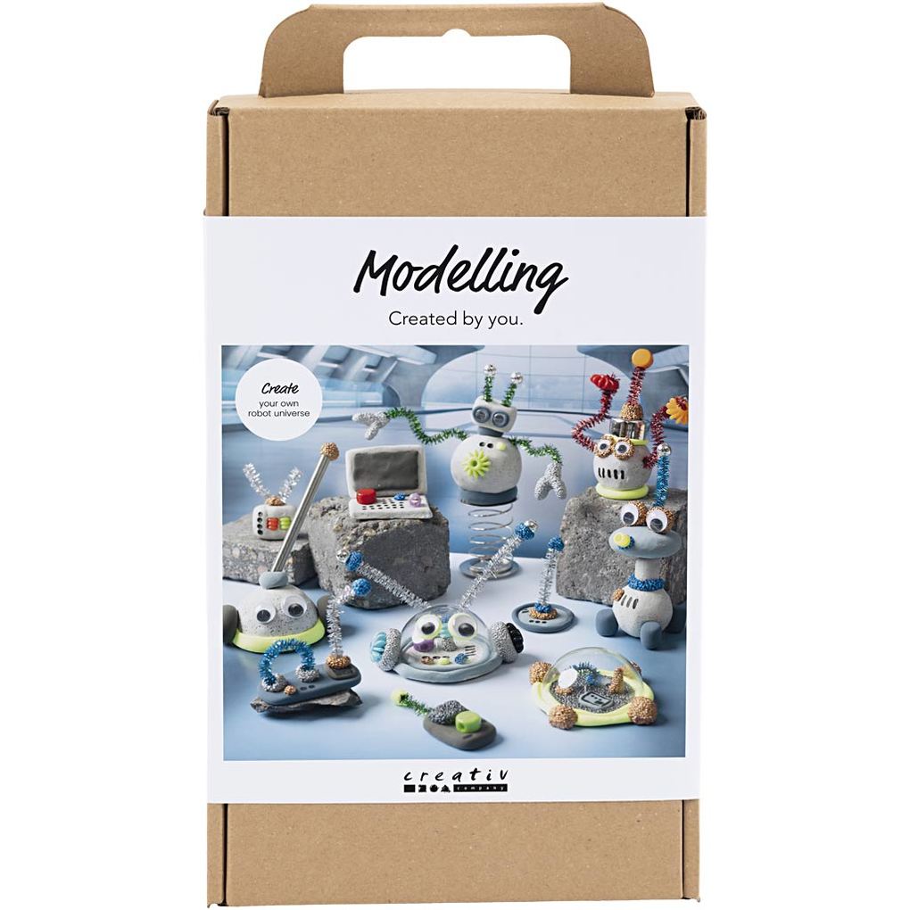 Creativ Company Kreativ Set Modellieren Roboter Blau Grau Rot Versilbert