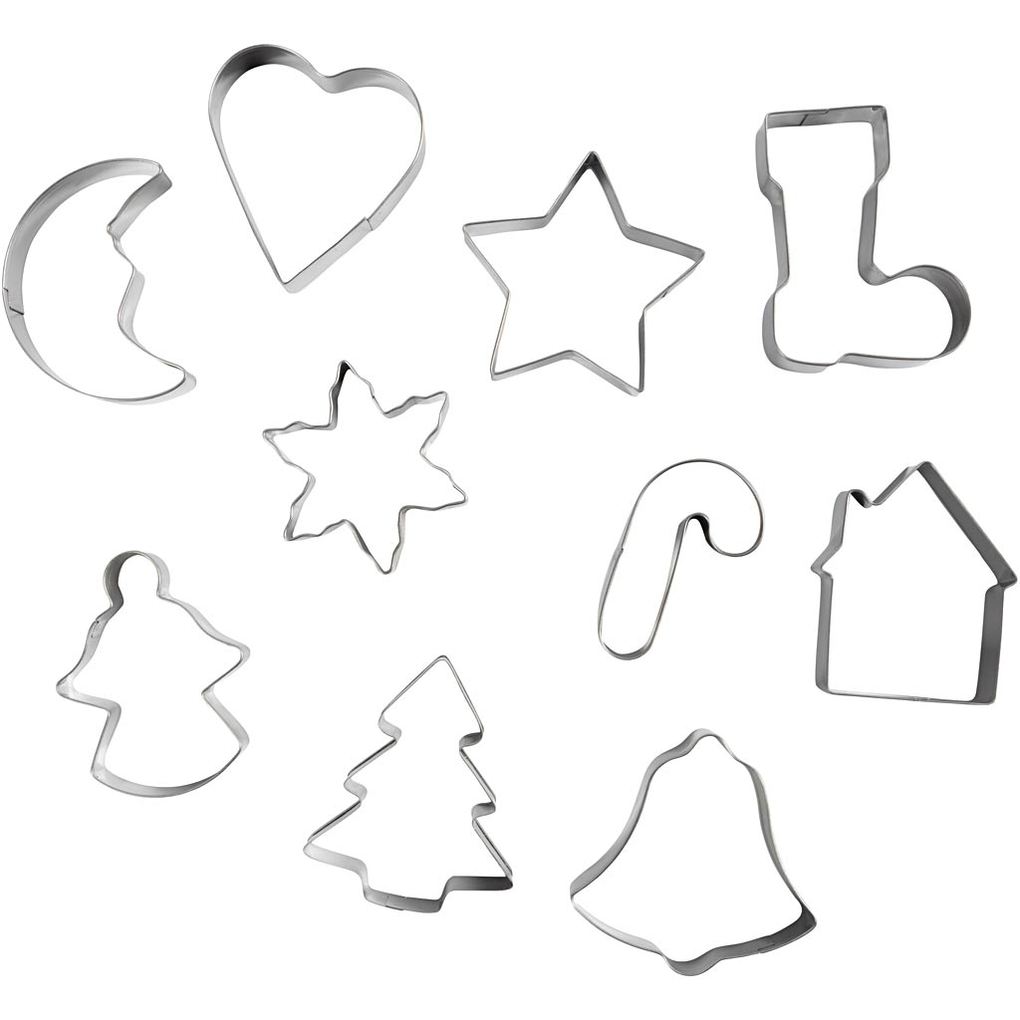 Creativ Company Ausstechförmchen Weihnachtsformen Größe 3-57 cm 10 Stk