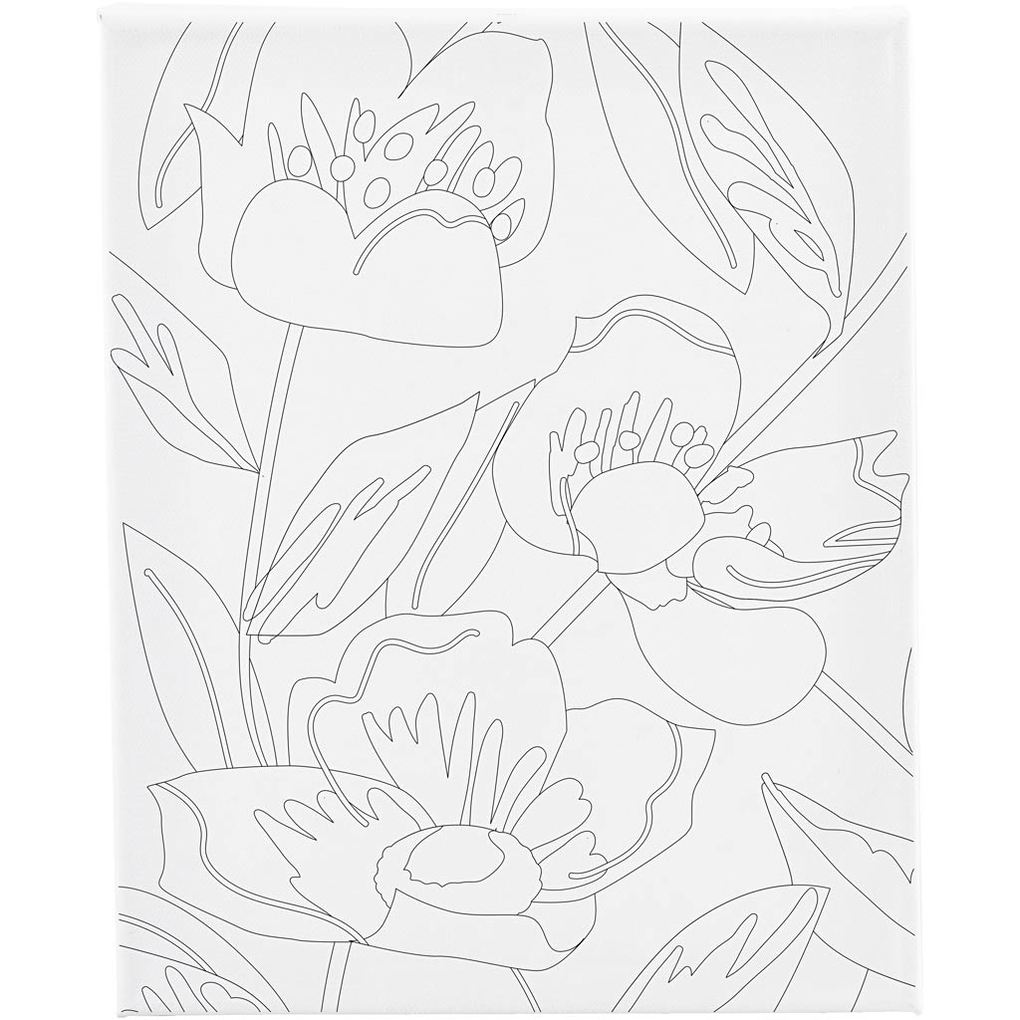 Creativ Company Mal-Leinwand mit Aufdruck Mohnblumen T 16 cm Größe 24x30 cm 360 g 1 Stk