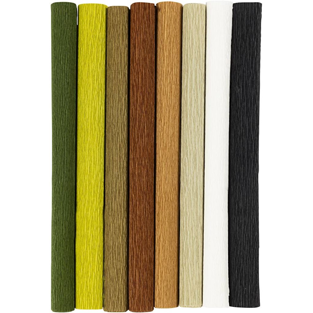 Creativ Company Krepppapier Blatt 25x60 cm Kreppanteil: 180% 105 g Natur 8 Blatt