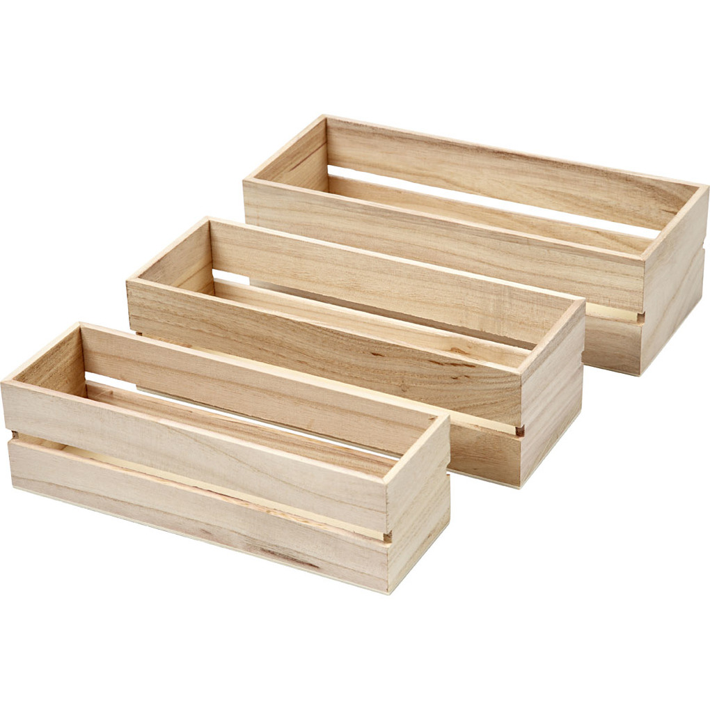 Creativ Company Holz Boxen H 65+7+75 cm L 22+235+25 cm B 7+85+10 cm 3 Stk/ 1 Set