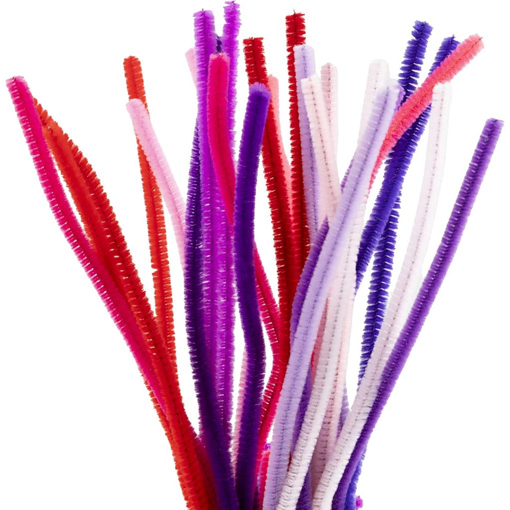 Creativ Company Chenilledraht L 30 cm Dicke 6 mm Harmonie in Lila-Pink 25 Stk sortiert