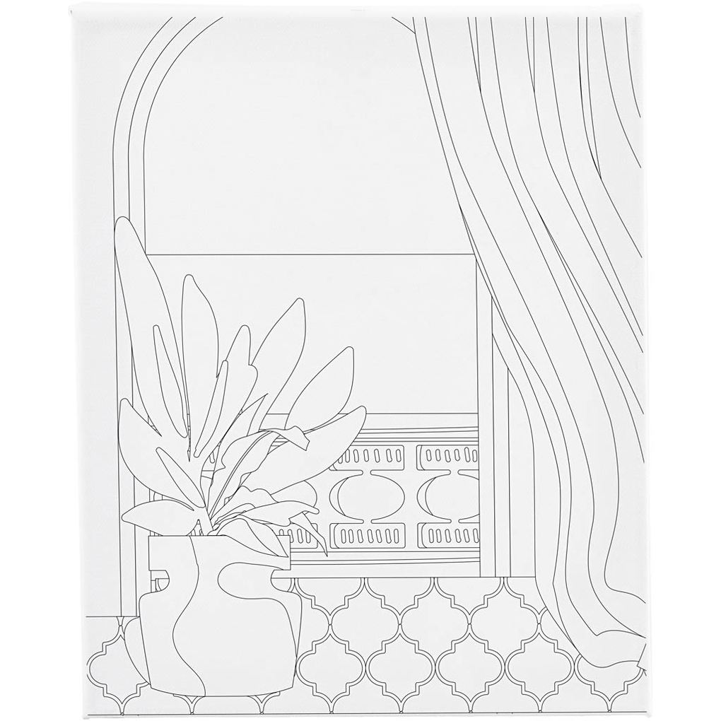 Creativ Company Mal-Leinwand mit Aufdruck Fenster T 16 cm Größe 24x30 cm 360 g 1 Stk
