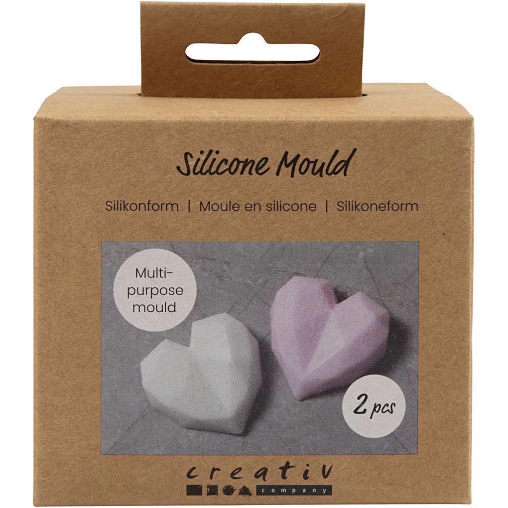 Creativ Company Silikonform Facettiertes Herz H 2 cm L 6 cm B 58 cm 2 Stk