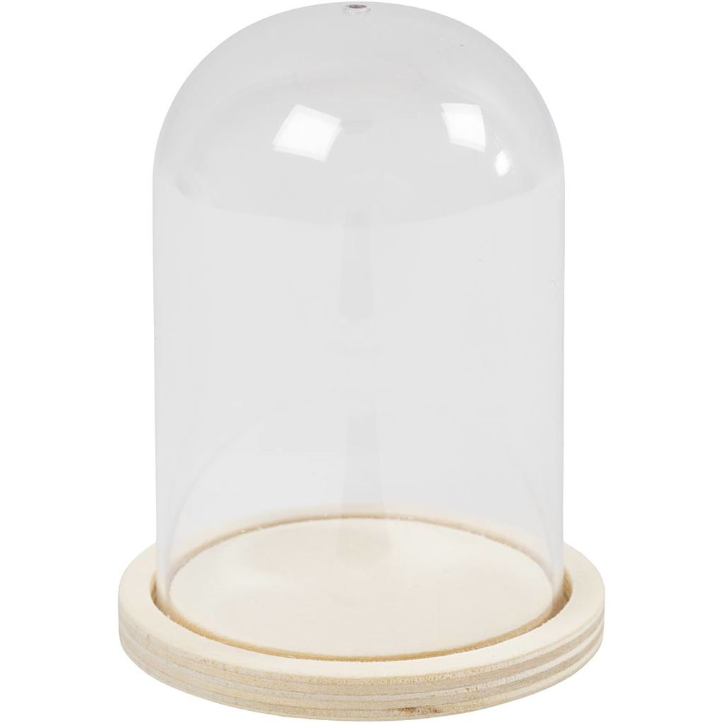 Creativ Company Plastikglas Glocke auf Holzfuß H 95 cm D 6 cm Lochgröße 3 mm 1 Stk