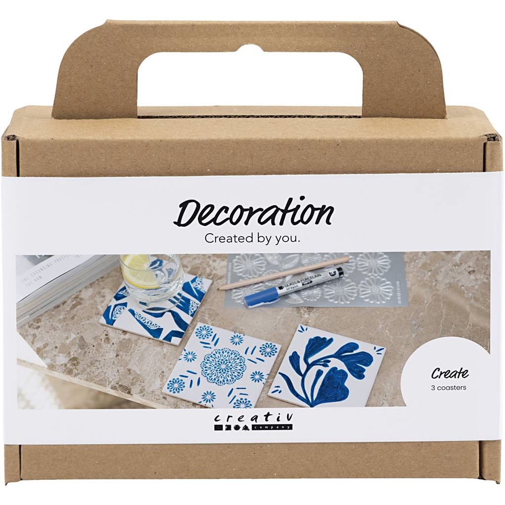 Creativ Company Mini Kreativ Set Dekoration Porzellanuntersetzer Blau