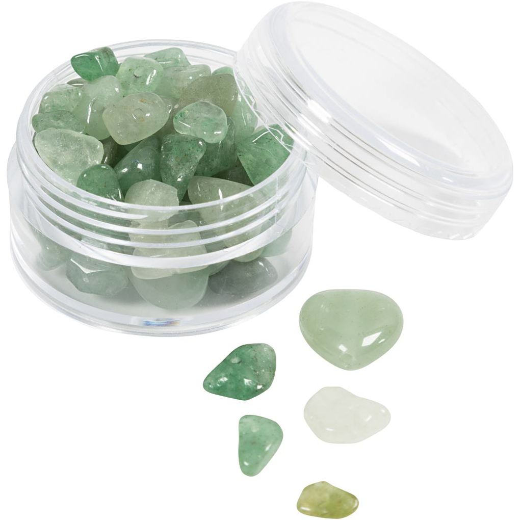 Creativ Company Kristallperlen Aventurin-Quarz D 7-12 mm Lochgröße 1 mm Grün 63 Stk