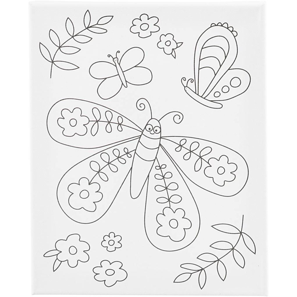 Creativ Company Mal-Leinwand mit Aufdruck Großer Schmetterling T 16 cm Größe 24x30 cm 360 g 1 Stk