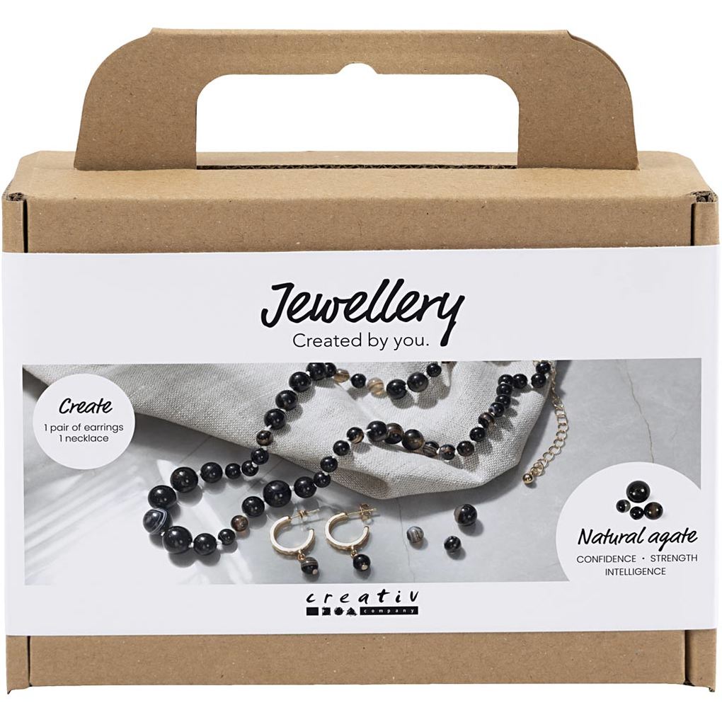Creativ Company Mini Kreativ Set Schmuck Halskette und Ohrringe Schwarz Weiß