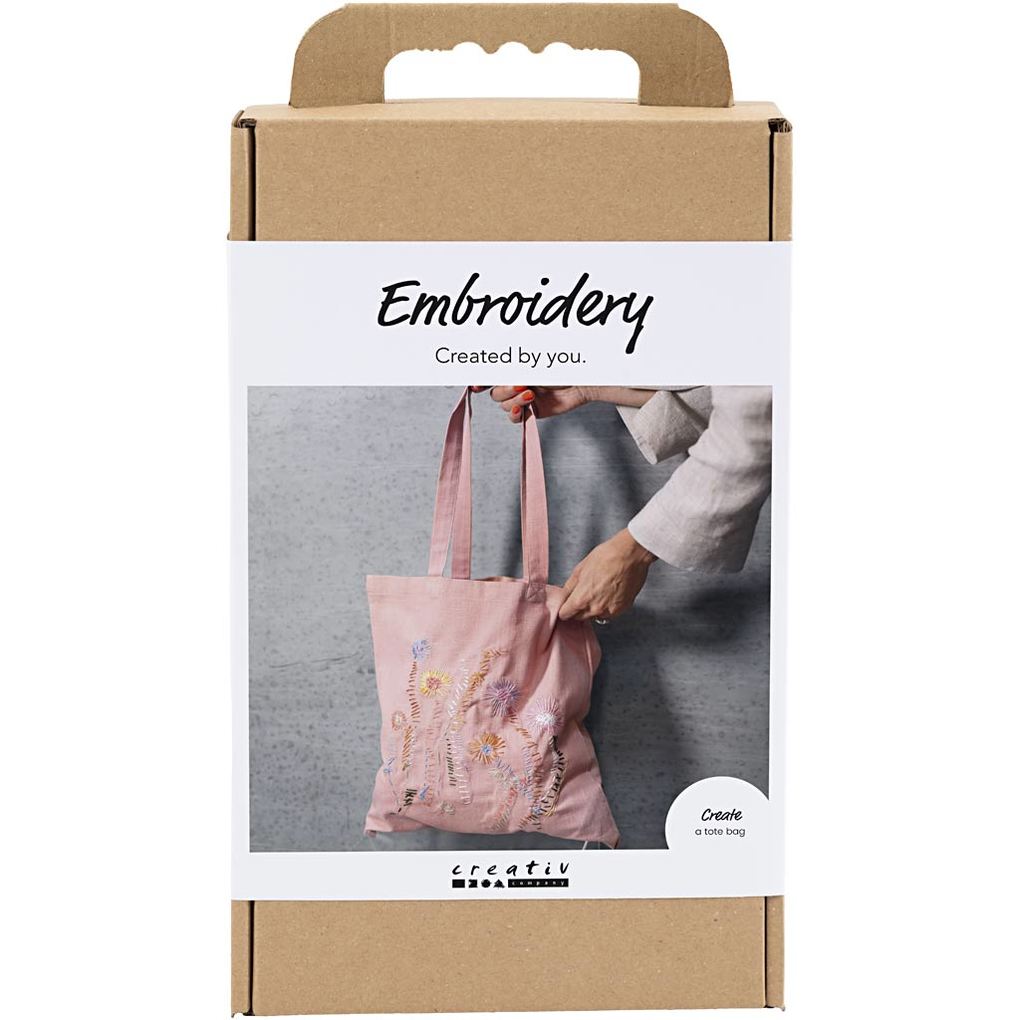 Creativ Company Kreativ Set Stickereien Einkaufstasche Rosa mattiert