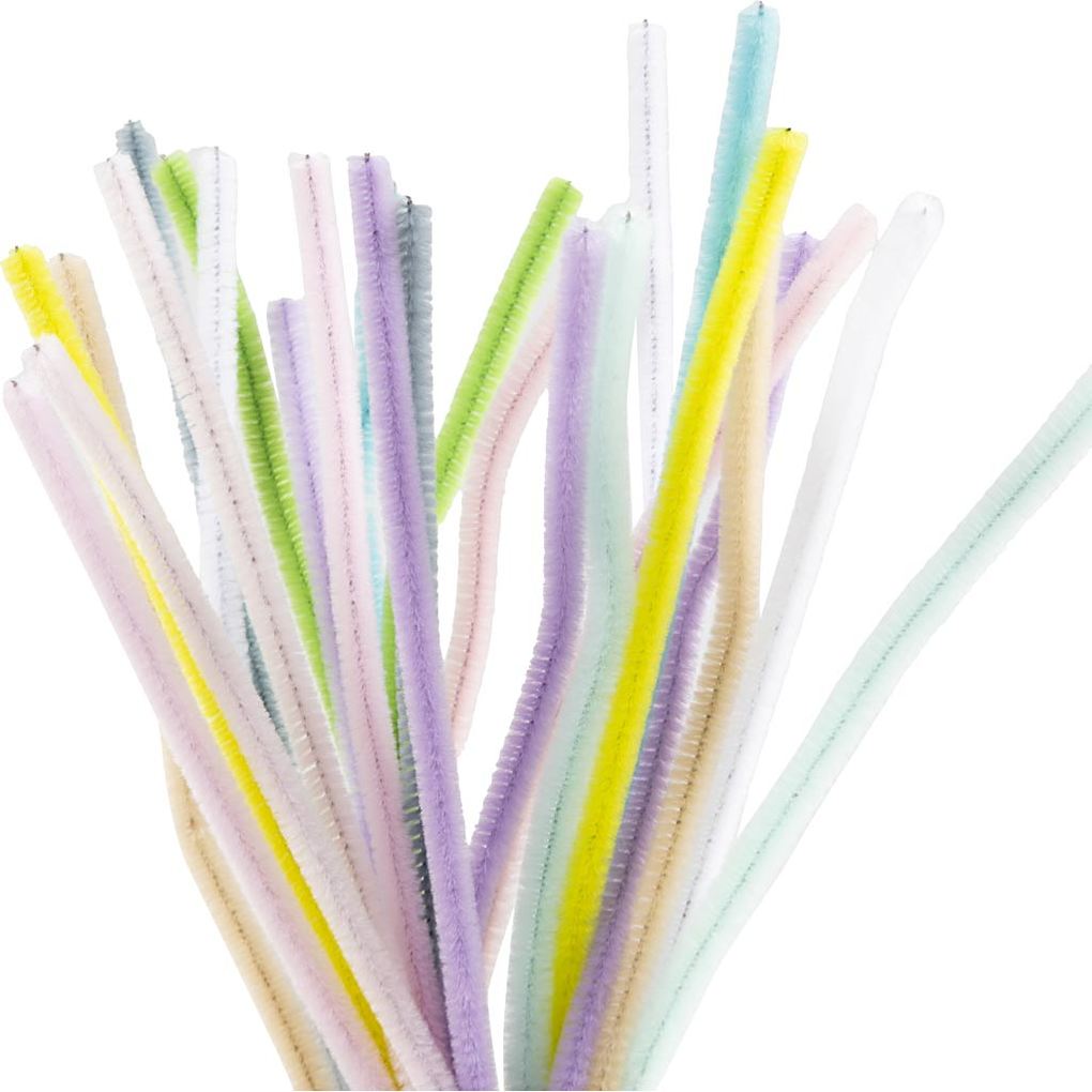 Creativ Company Chenilledraht L 30 cm Dicke 6 mm Pastellfarben 25 Stk sortiert