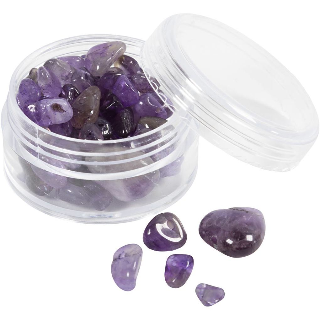 Creativ Company Kristallperlen Amethyst D 7-12 mm Lochgröße 1 mm Flieder 63 Stk