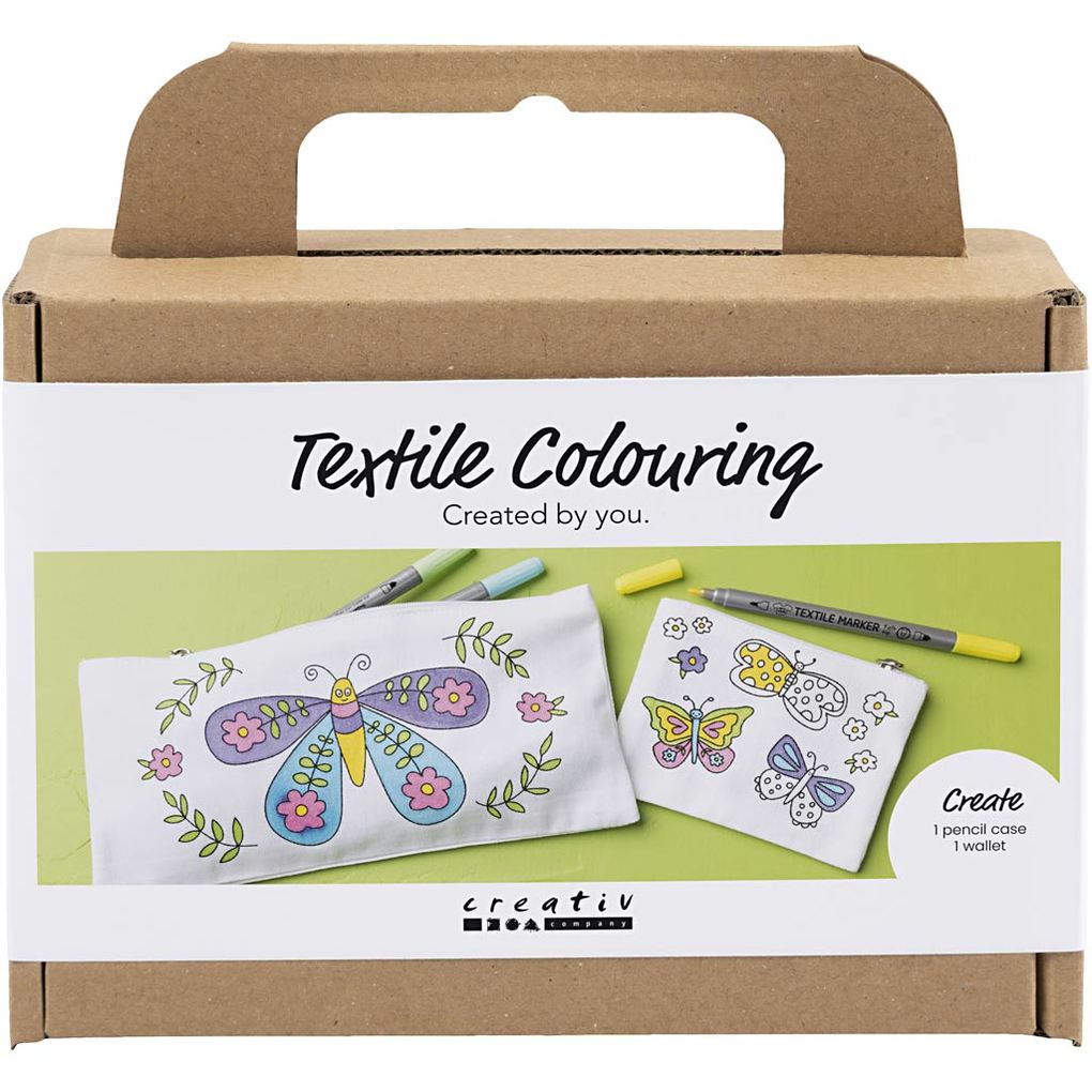 Creativ Company Mini Kreativ Set Stoffbemalen Schmetterlinge Pastellfarben