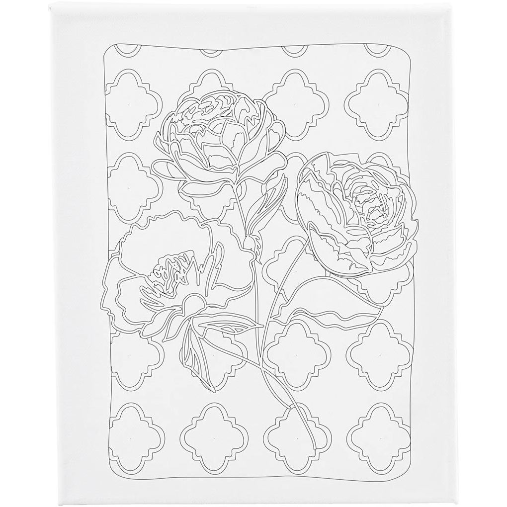 Creativ Company Mal-Leinwand mit Aufdruck Rosen T 16 cm Größe 24x30 cm 360 g 1 Stk