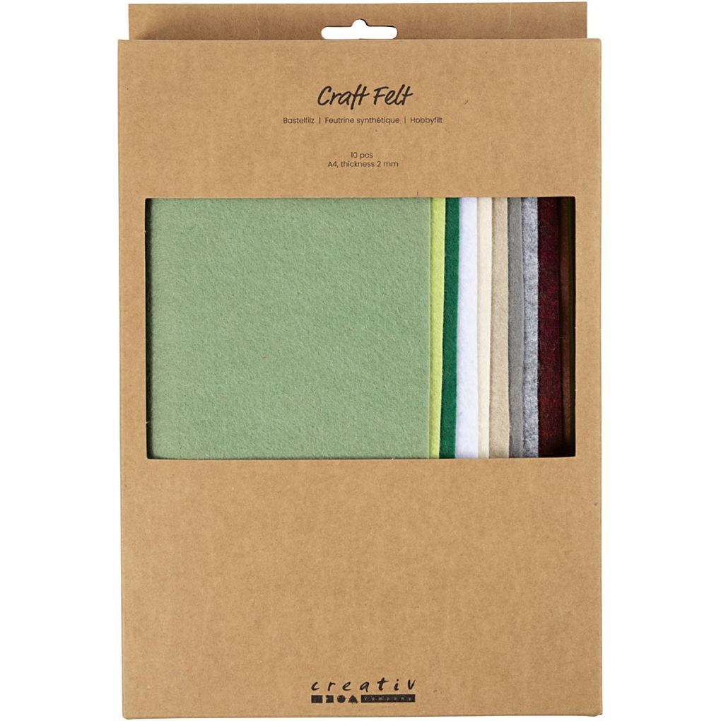 Creativ Company Bastelfilz A4 Blatt 210x297 mm Dicke 2 mm Natur 10 Stk